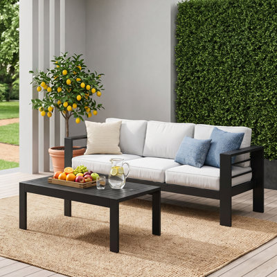 Canapé 3 places avec table basse de patio