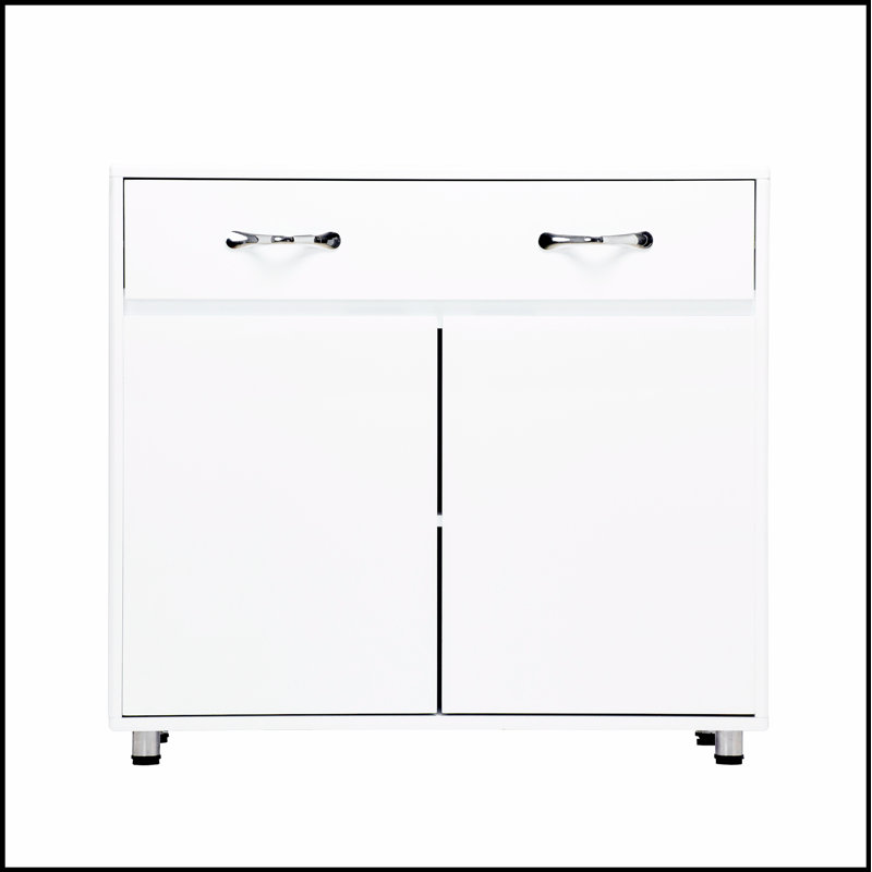 Two Door Side Table with Spacious Storage and Smooth Sliding Drawers, Perfect for Organized and Stylish Kitchens
