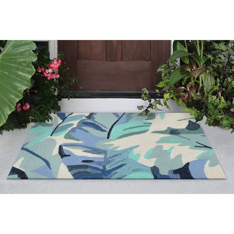 Tapis bleu touffeté à la main Walczak, Rectangle 2 pi x 3 pi