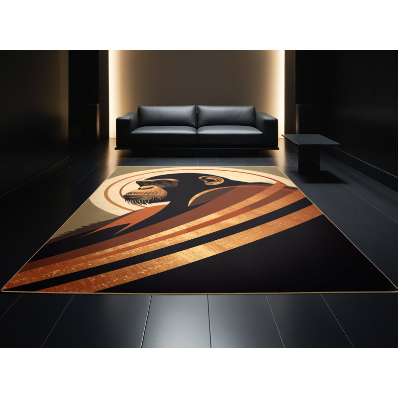 Tapis arc-en-ciel lavable à la machine pour chimpanzés osckar brun clair - Reliure brun clair, 7 x 10