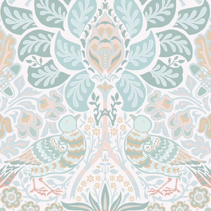 William Morris Dove & Rose Midsummer Wallpaper, Light Blue