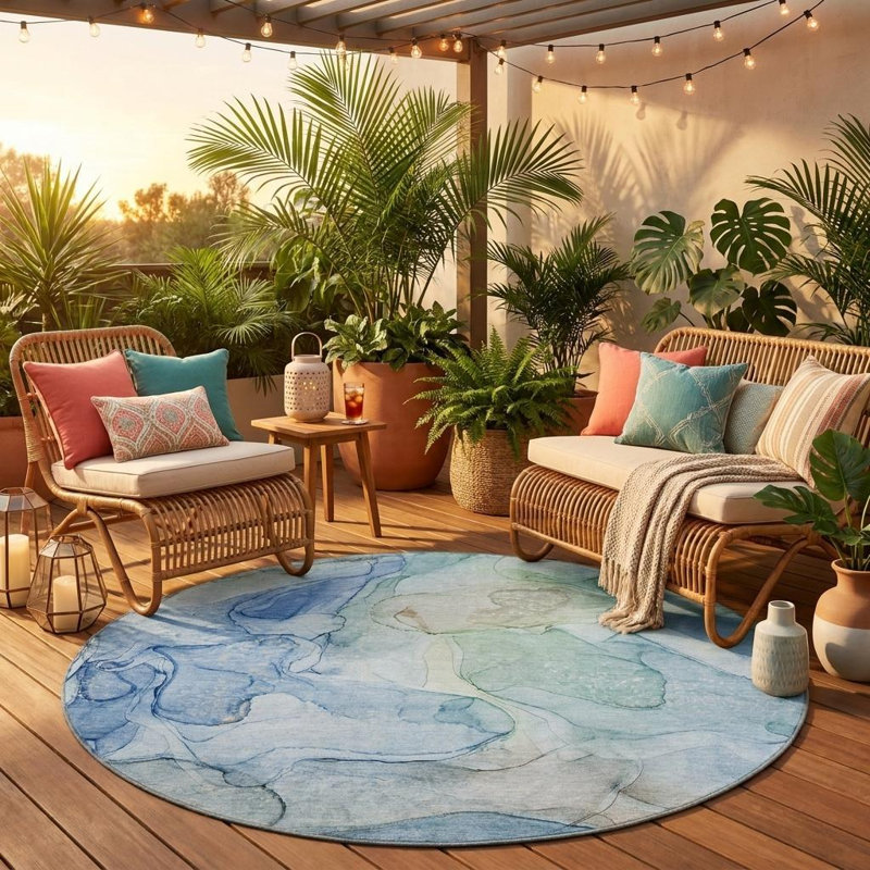 Tapis d'intérieur rond 8 po