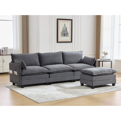 103” Comfy Cloud Couch Sectional Sofa With Storage