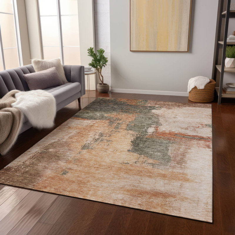 Tapis intérieur / extérieur lavable à la machine Chayil, Rectangle 2'6" x 3'10"