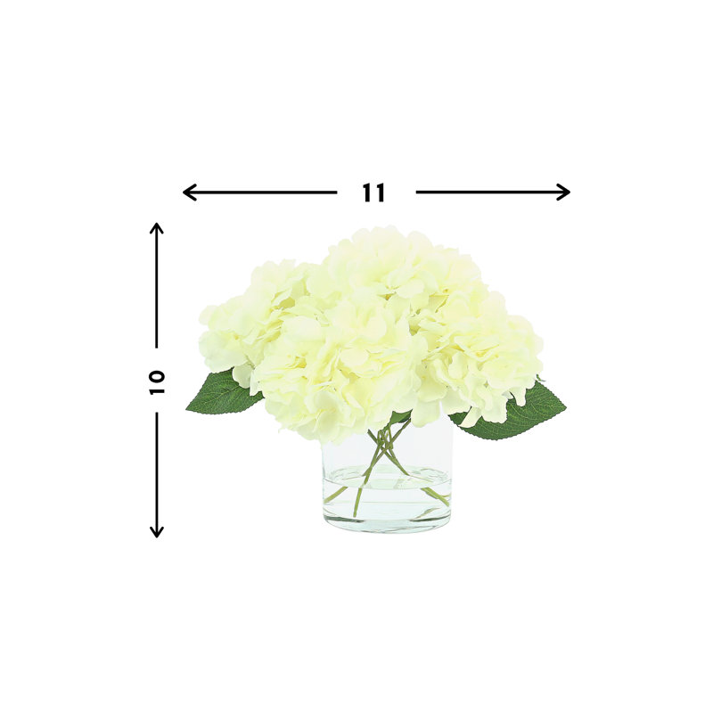 Hydrangea Arranged In A Clear Glass Vase