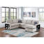 Canapé-lit modulaire moderne en tissu beige 4 pièces avec table pliante-662332576