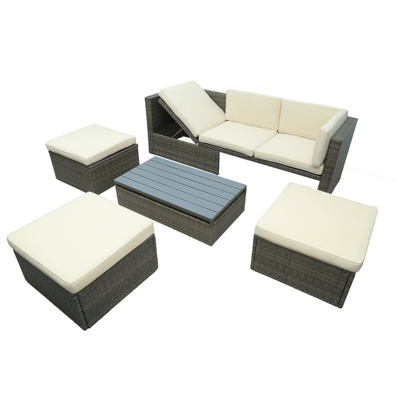 Ensemble de conversation pour patio 5 pièces Napa, Beige