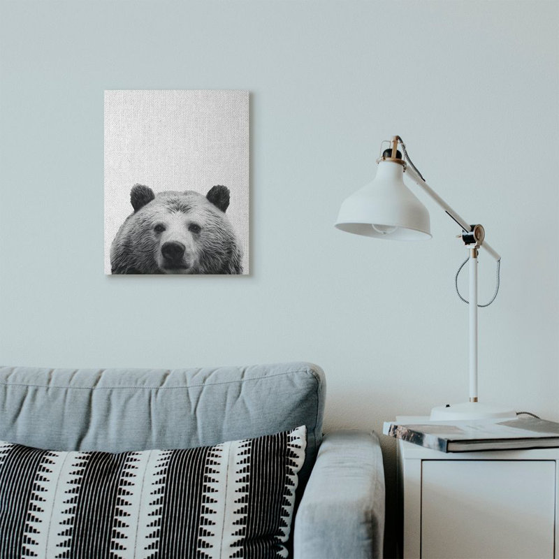 « bear head animal design », impression sur toile, Toile tendue, H 20 po x l 16 po x P 1,5 po