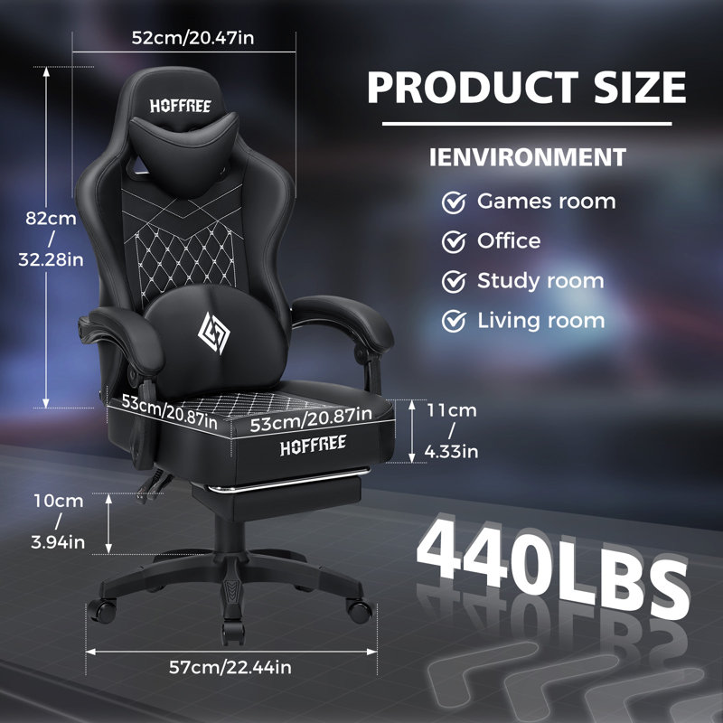 Fauteuil lombaire inclinable et ergonomique Ivy Bronx, Noir