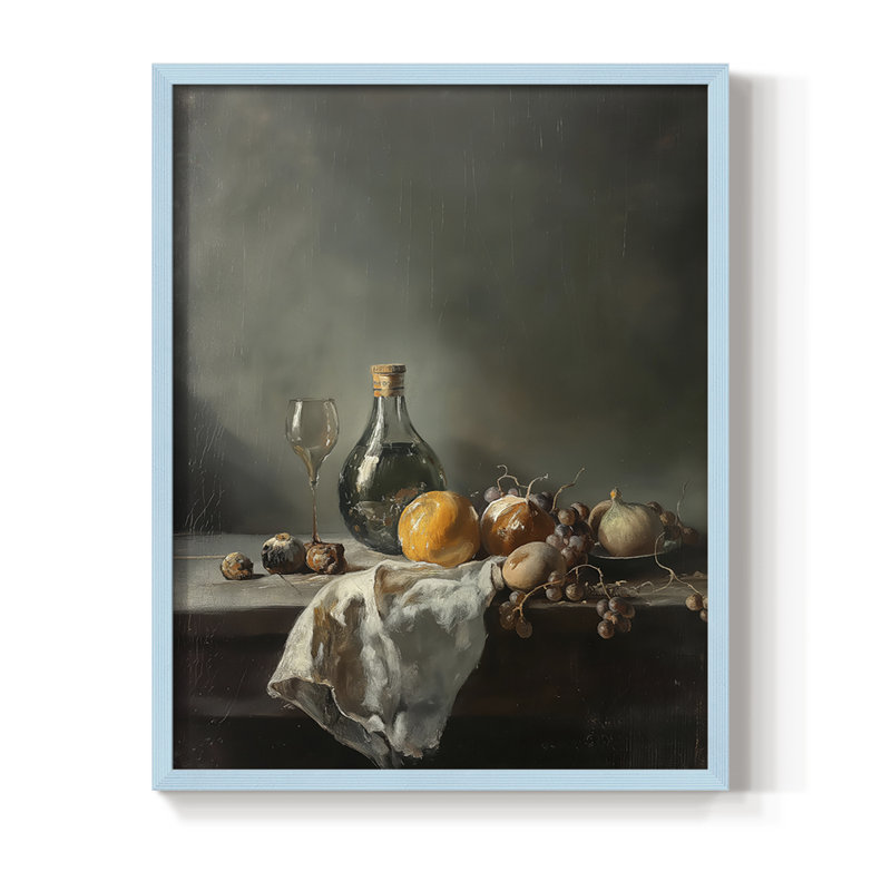Reproduction encadrée FLORAL Series DCCxx - bois massif, H 30 po x l 24 po, Bleu