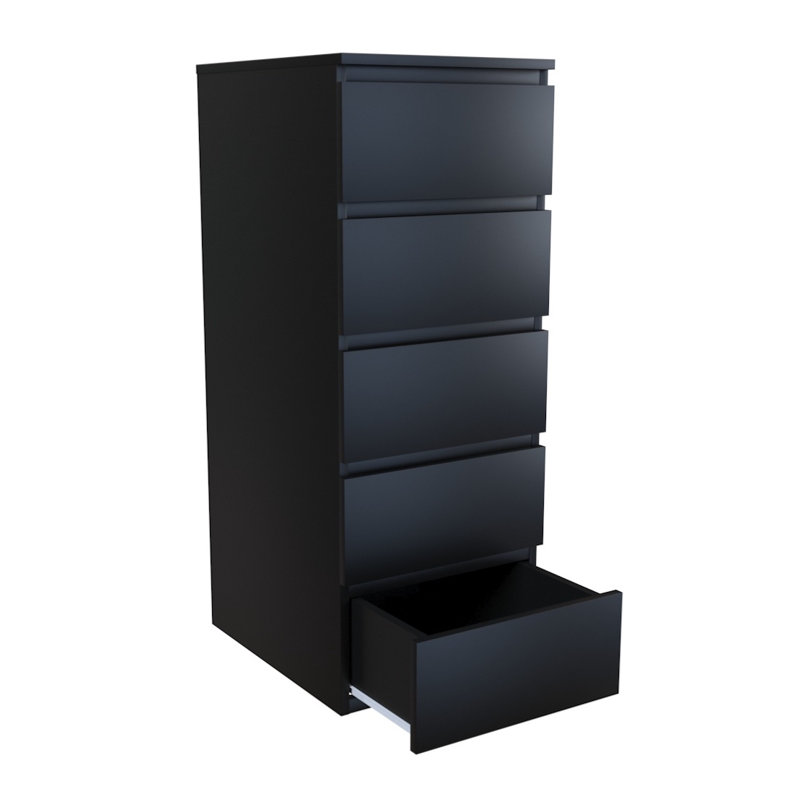 Deckland 40cm W 5 - Drawer Chest of Drawers, Black