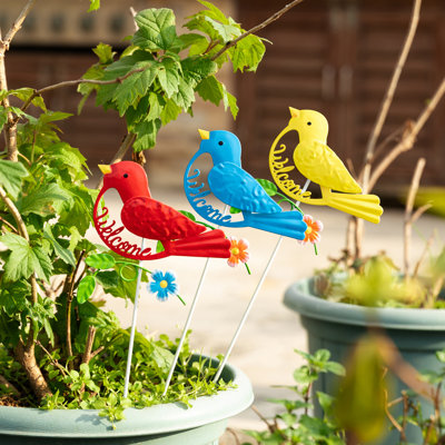 Ensemble de piquets de jardin 3 pièces Denka Bird