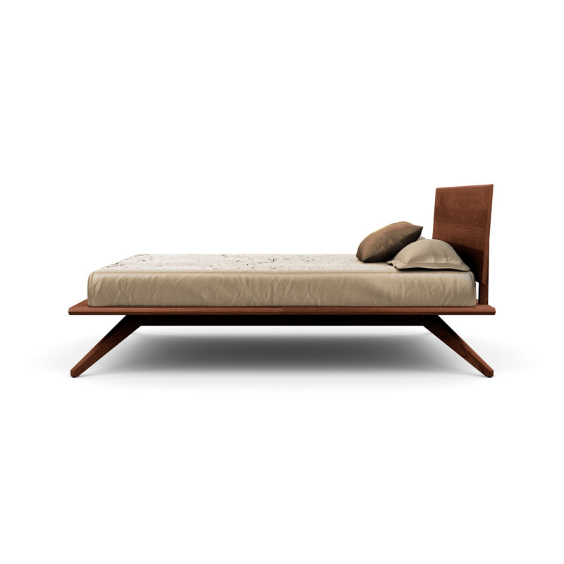 Astrid Solid Wood Platform Bed, Cognac Cherry, Queen, Conventional
