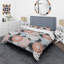  Ensemble de housse de couette rétro fleur abstraite I Mid-Century-138869087