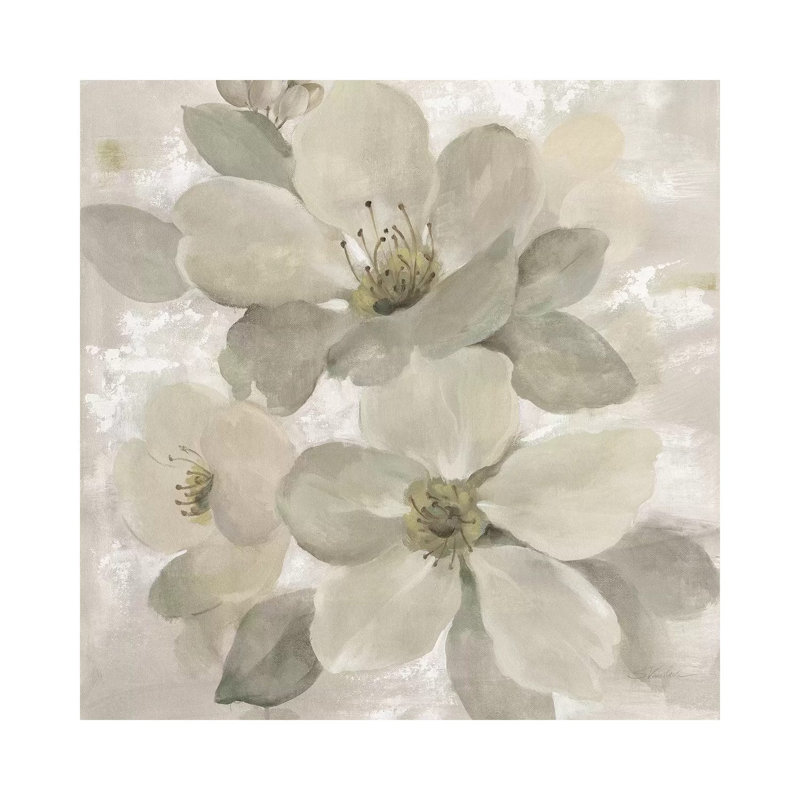 White On White Floral I by Silvia Vassileva - Wrapped Canvas Gallery-Wrapped Canvas Giclée
