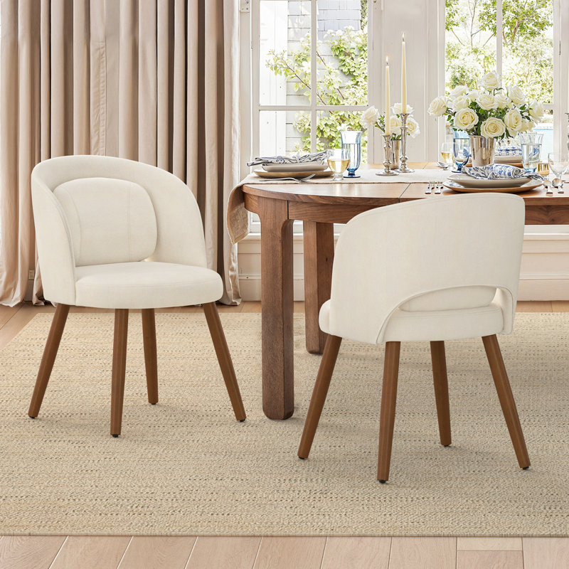 Chaise rembourrée Katherine, Chenille beige, 2