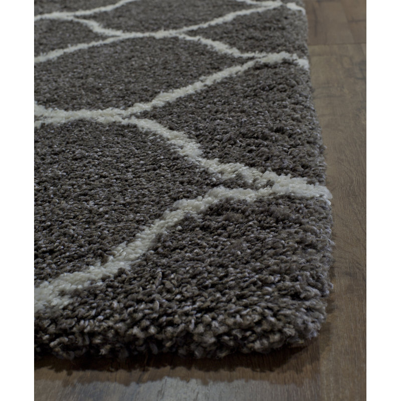 Tapis gris anthracite Feather, 8 pi x 10 pi
