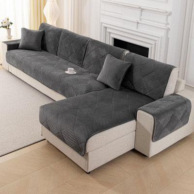 Fabric Box Cushion Sofa Slipcover