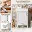 Meuble-lavabo moderne de 20 po - Conception peu encombrante avec lavabo et tiroir en céramique - Structure en bois massif pour les petites salles de bain-114286766