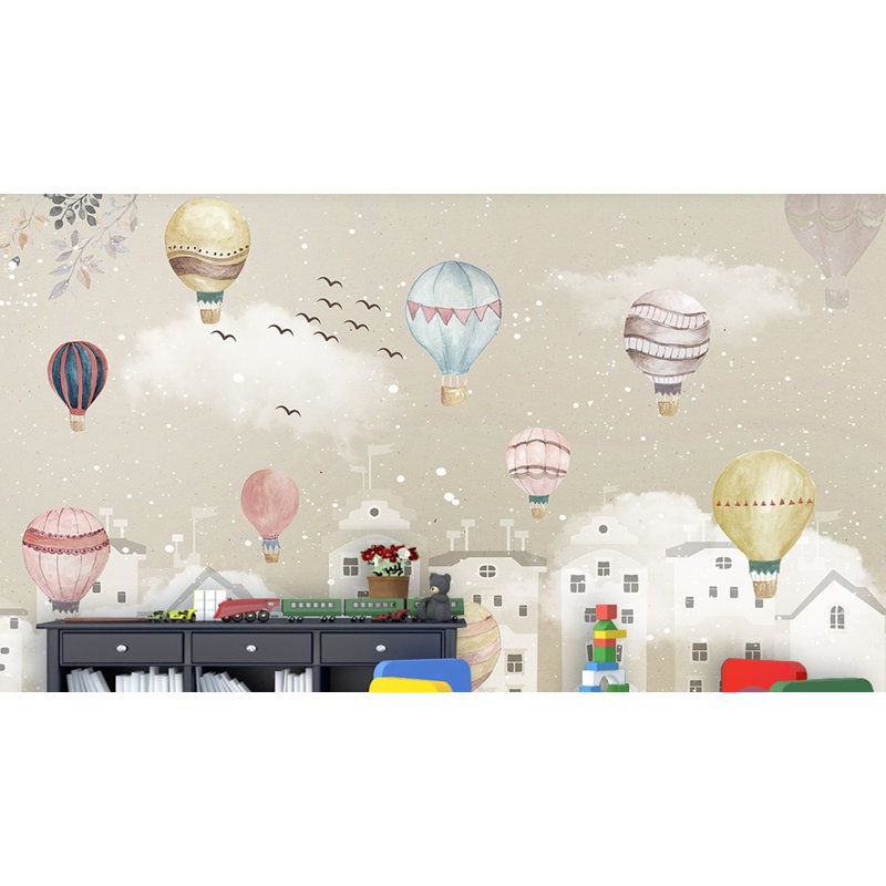 Papier peint paysage de montgolfières Chicago, l 204 po x L 114 po