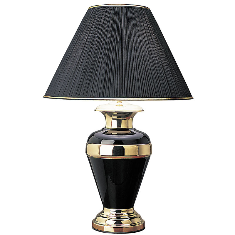 Arnesto Metal Table Lamp, Black, Black