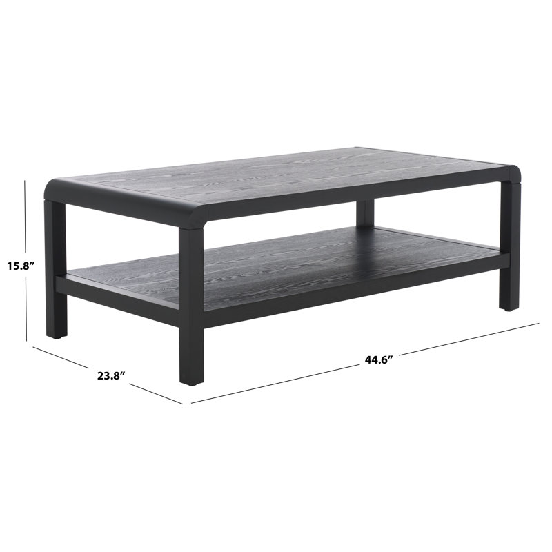 Newton 1 Shelf Coffee Table, Black