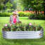 Lit de jardin surélevé galvanisé argent-108830265