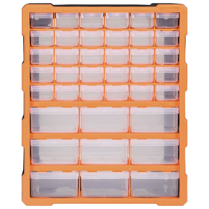 Rebrilliant Plastic Decorative Bin, Orange/Black