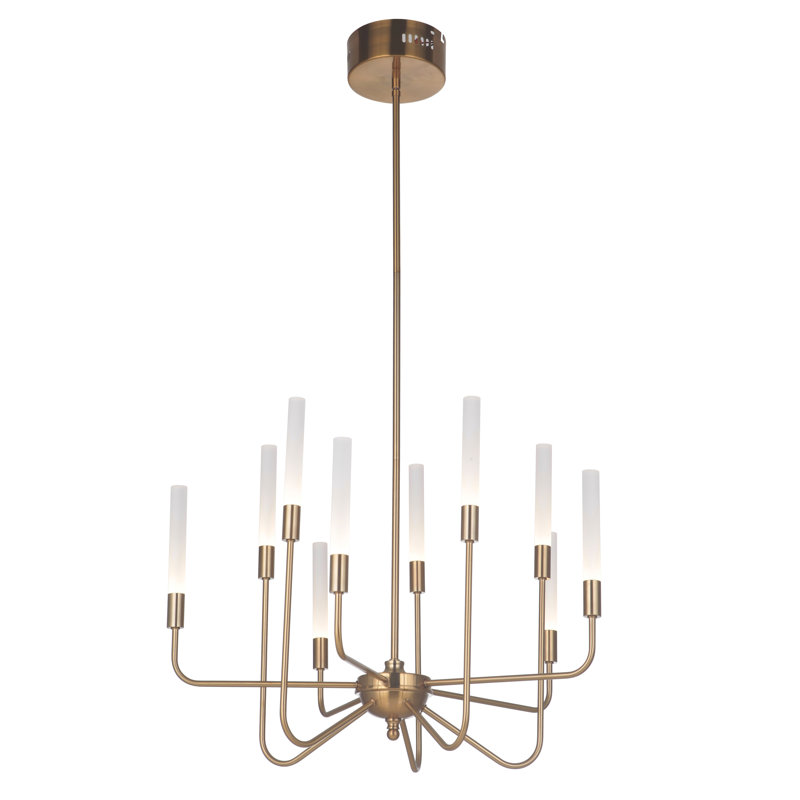 Lustree 10 lumières façon bougie classique/traditionnel Zermeno, Laiton satiné