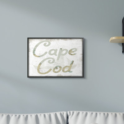 «Cape Cod Coast Beach Map Textured Paint Word Design», impression