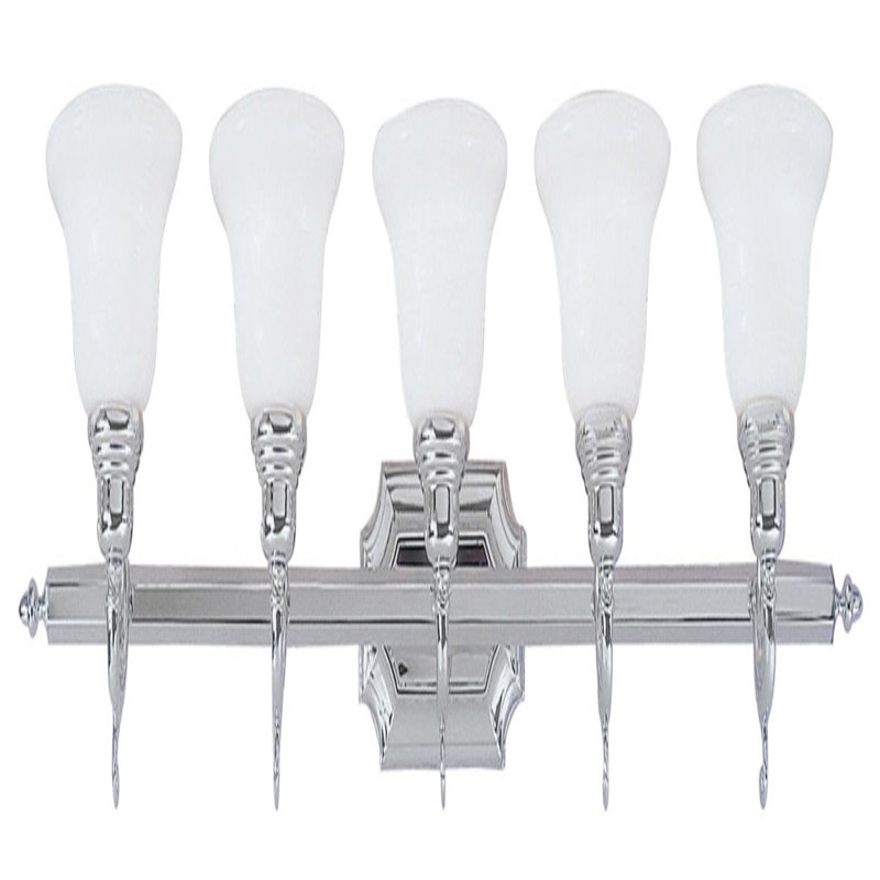 Éclairage pour salle de bain 5 lumières, Chrome