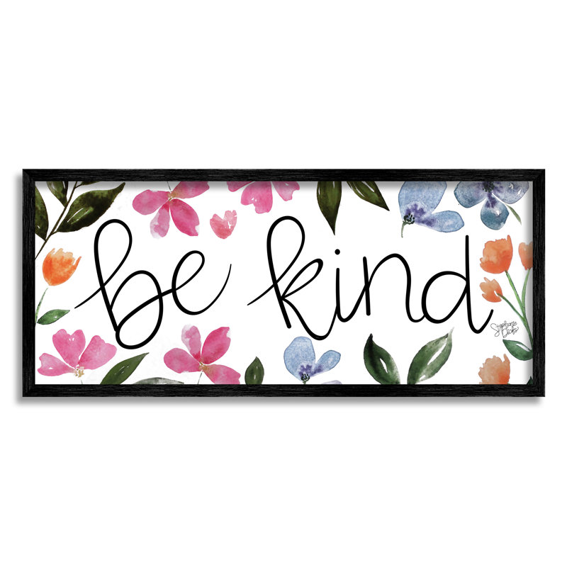 Be Be Floral, fleurs sauvages - impression, Giclée encadrée noir minuit, H 10 po x l 24 po x P 1,5 po