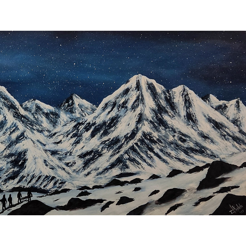 Dans l'Himalaya | Acrylique sur toile | Par Akshita Makhja