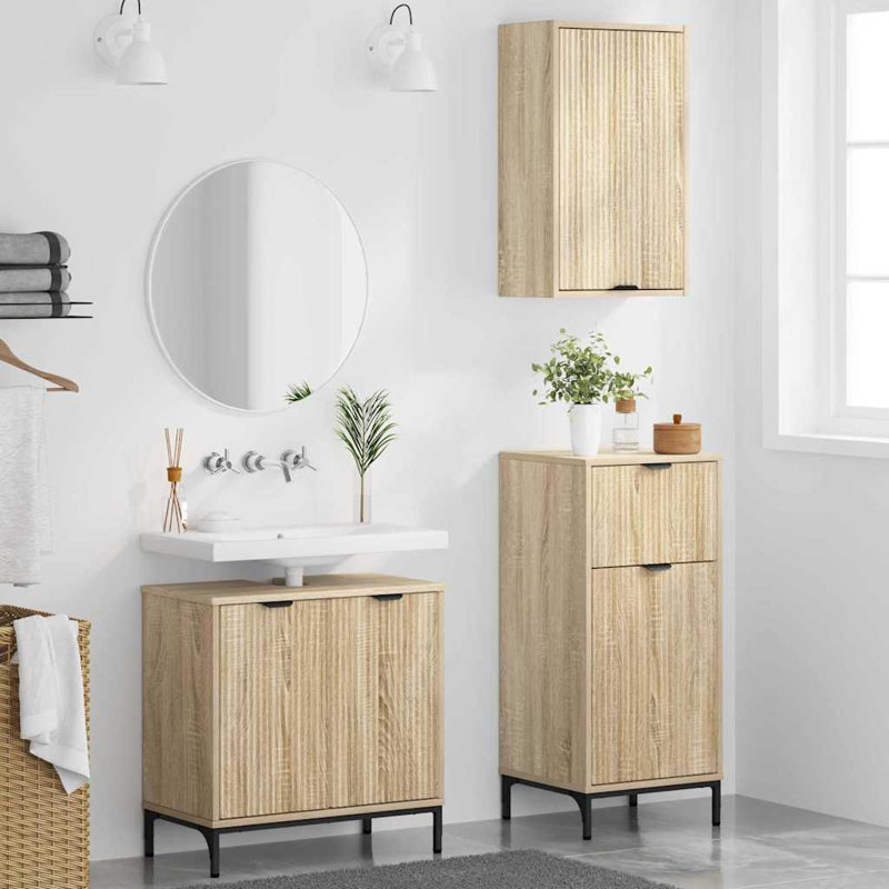 Bathroom Storage Furniture Set, Sonoma Oak