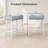 Upholstered Counter Height Stools - Saddle Seat, White-Washed Finish, Set of 2