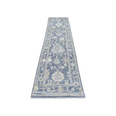 Tapis de couloir gris anthracite en laine noué à la main 2 pi 7 po x 11 pi 5 po A5F16F60409744398750F60C2DE9C6D5