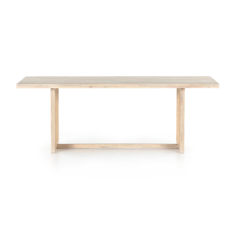 Clarita Solid Wood Dining Table, Whitewash