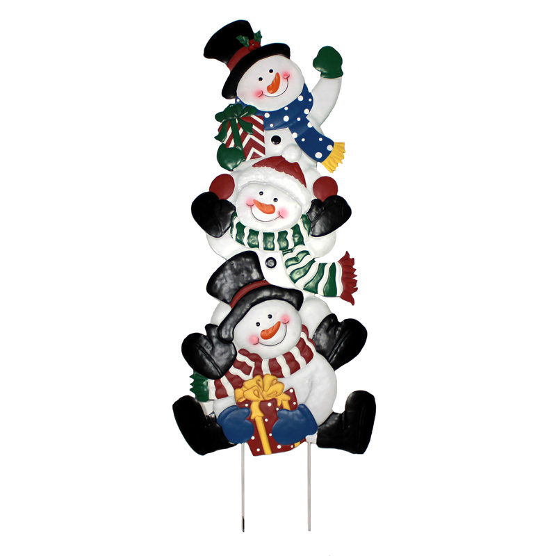 Piquet de jardin bonhomme de neige