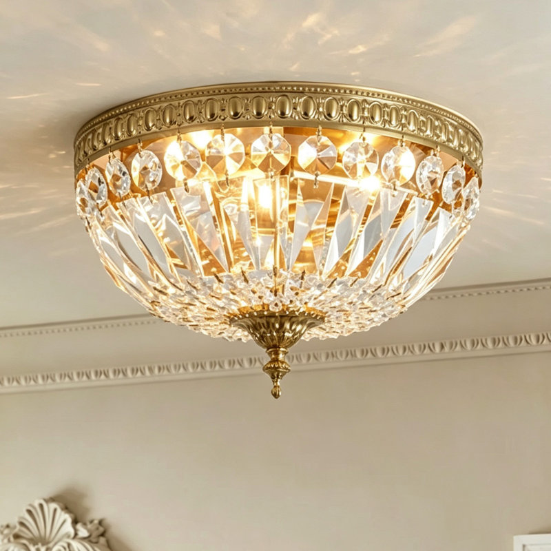 Boatner 3 - Light Crystal Flush Mount Light, Gold