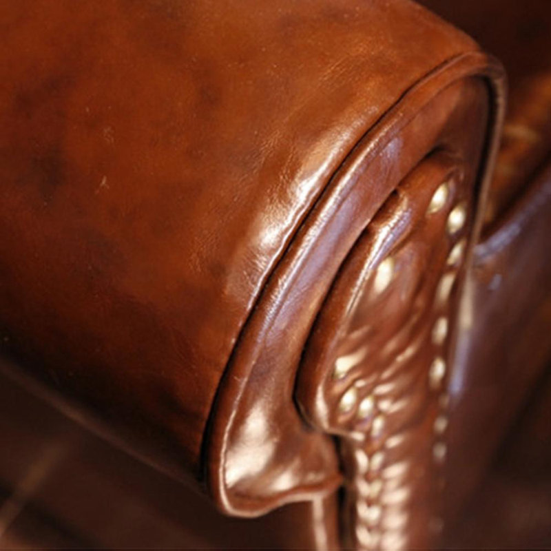Banc rembourré en similicuir Western