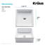 Ceramic White Square Vessel Bathroom Sink