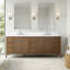 Ensemble de meuble-lavabo autoportant à double cuve 84 po avec plateau en marbre Lavallon-126316242-126316243