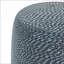 Pouf rond en coton tressé Bayley - bleu égéen / naturel | Bleu | Rond-697470989