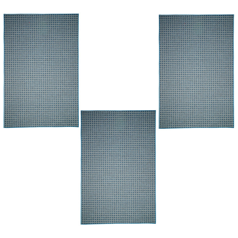 Ensemble de tapis intérieur / extérieur en polyester touffeté à la machine Hisanaga, Rectangle 2 pi x 3 pi