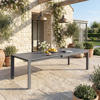 Rectangular Outdoor Aluminum Extendable Dining Table