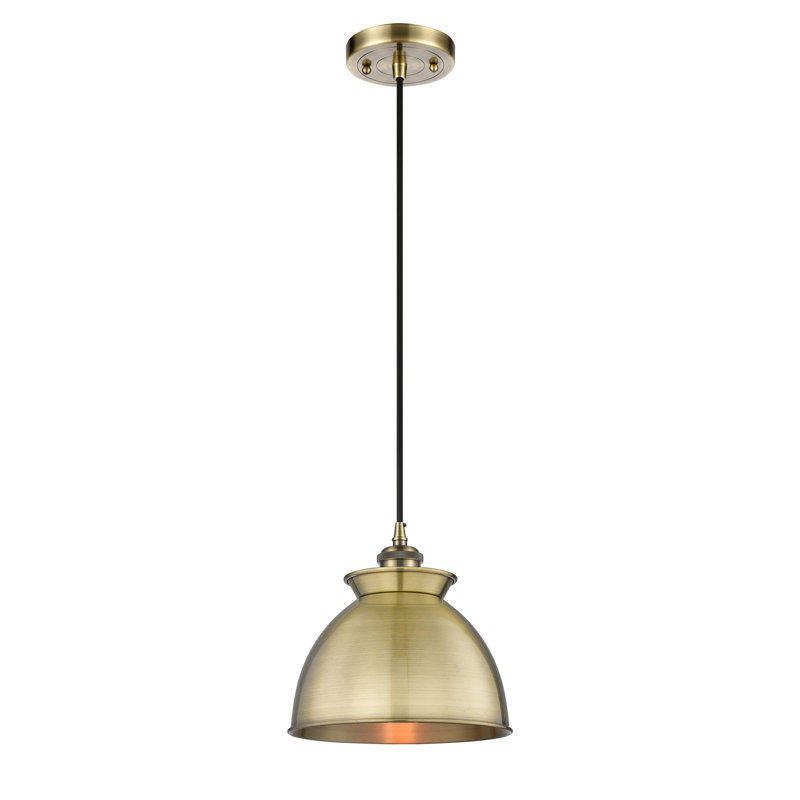 Luminaire suspendu 1 lumière, H 130 po x l 8,13 po x P 8,13 po, Laiton antique, Laiton antique