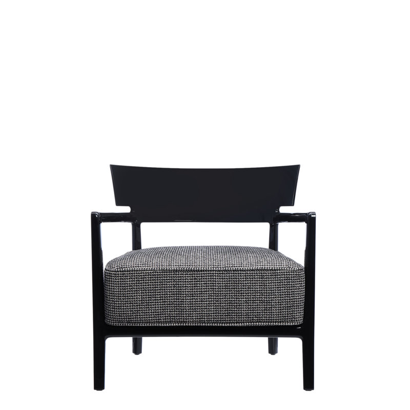 Chaise de patio avec coussins Cara, Noir / Beige, Noir