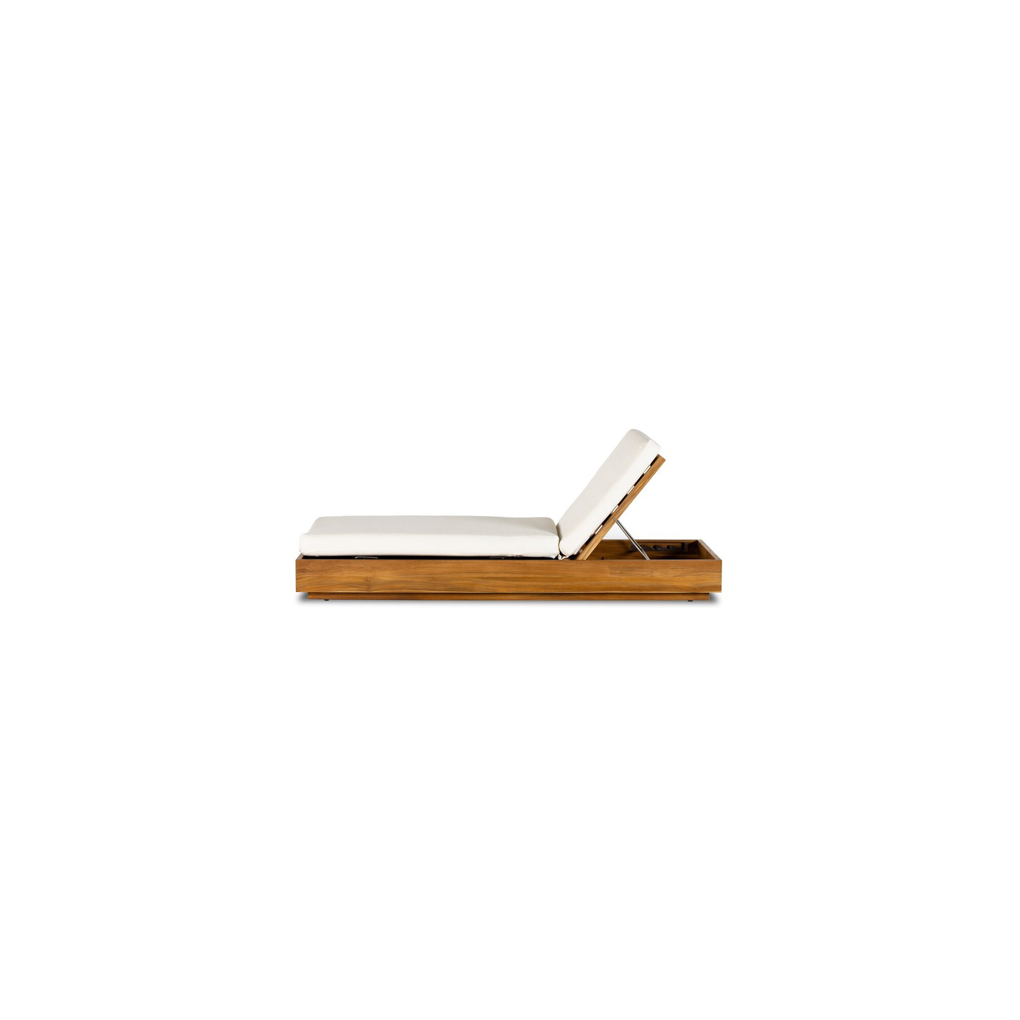 Arvad 27.5'' Outdoor Teak Chaise Lounge, White