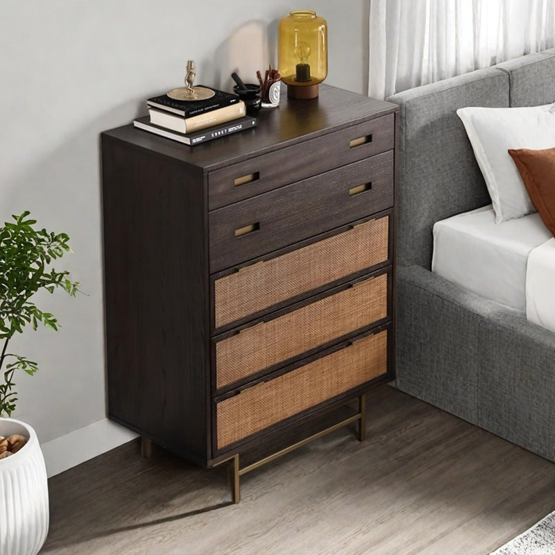 Commode décorative moderne en rotin