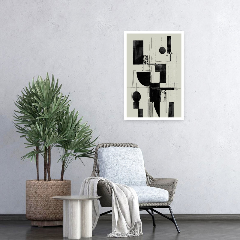 Art contemporain abstrait géométrique contemporain, H 24 po x l 16 po